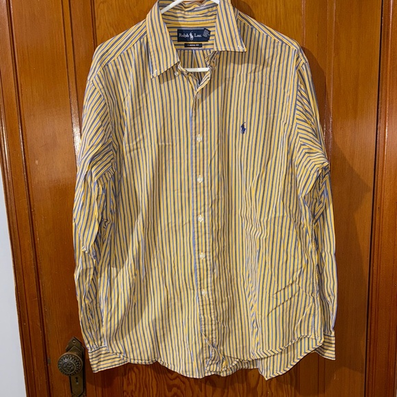 Ralph Lauren Men's Shirt with Yellow and Blue Stripes - Picture 1 of 4